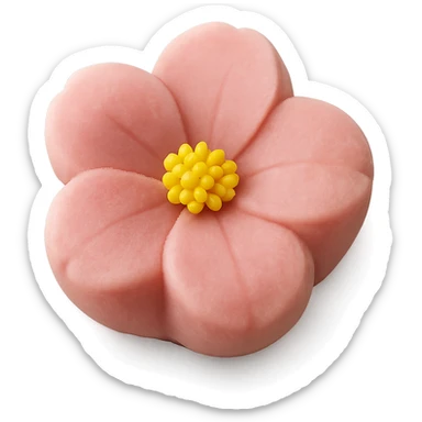 realistic pink flower-shaped sweet, transparent background, no visible backdrop sticker