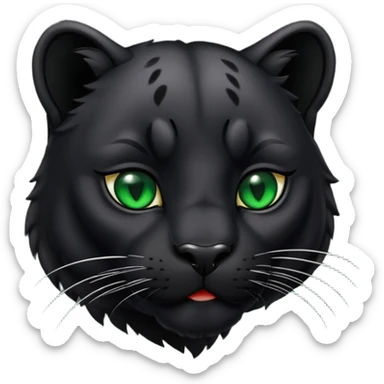 Panther with green eyes kissing sticker