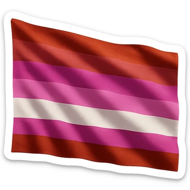 lesbian pride flag, waving fabric effect, realistic texture, no text sticker