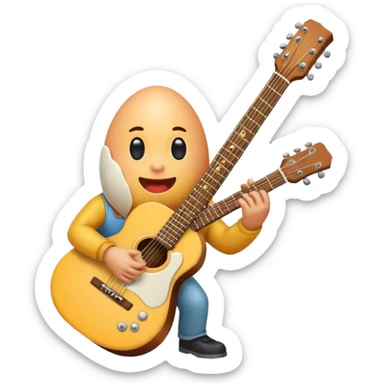 Egg playing a guitar sticker