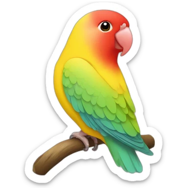 Lovebird yellow with red head sticker