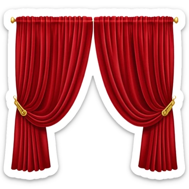 Simple red curtains  sticker