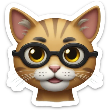 klitten with fake eyelashes sticker