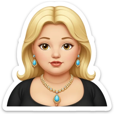 very fat beautiful rich blonde woman sticker