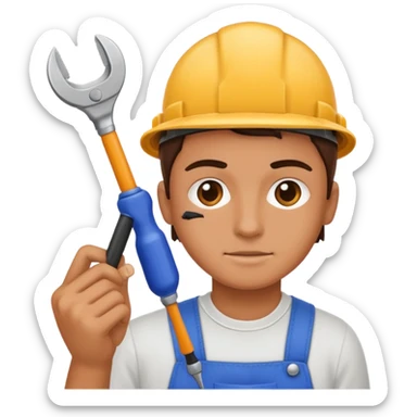 person Repairing a tool sticker