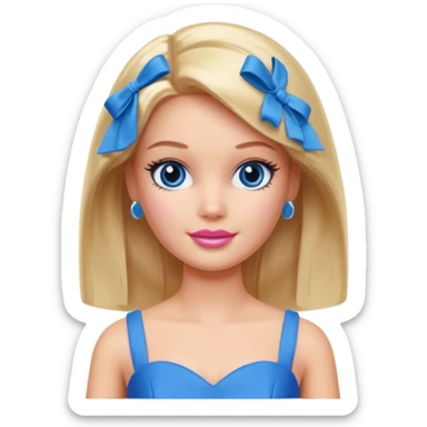 barbie girl dress blue color, half body sticker