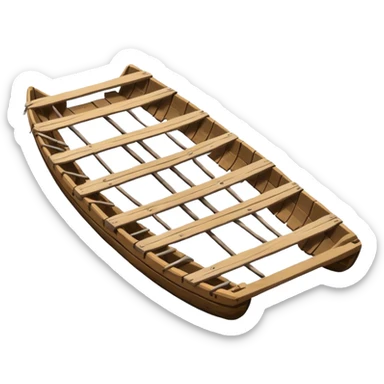 Old wooden raft  sticker