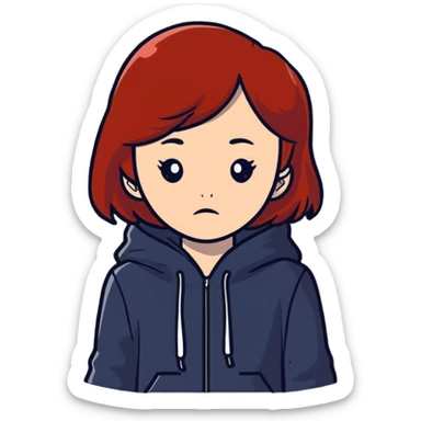 redhead girl sad expression sticker