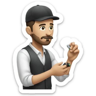 A man making a vape sticker