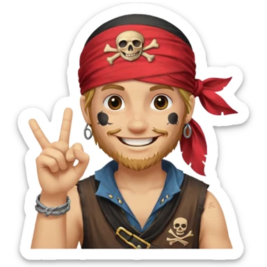 Ese pirata dando imagen de okay sticker