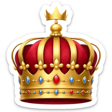 royal crown with velvet sticker