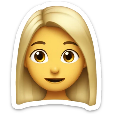 girl bitting her lips and putting her hair behind he ear in a shy way  sticker