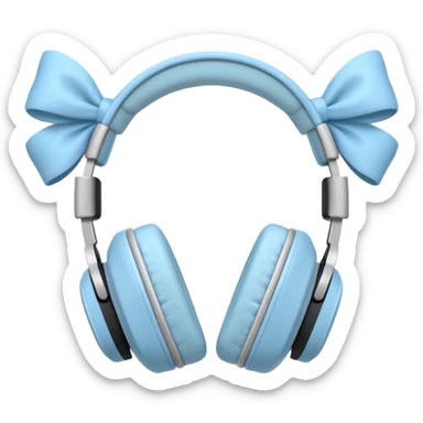 🎧 with pastel blue bows right on top of both ear cups sticker