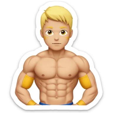 6 pack abs yellow skin sticker