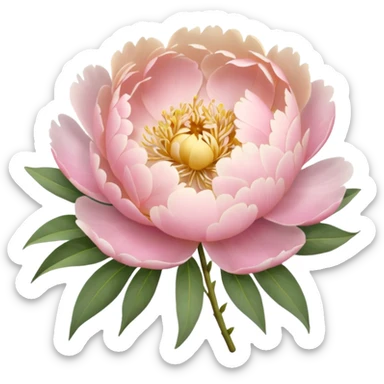 bouquet of peonies in soft pink, beige and yellow pastel colors sticker