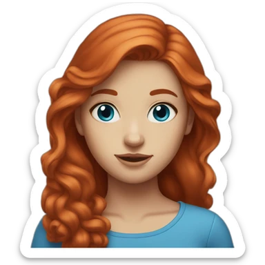 Red-hair-girl blue-eyes sticker