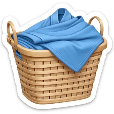 LAUNDRY BASKET WITH FOLDED blue CLOTHES sticker