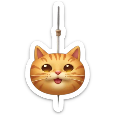 Cat cooked on a skewer sticker