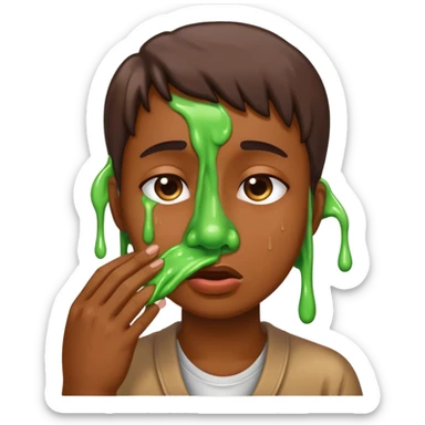 slime drip from nose wipe nose sticker