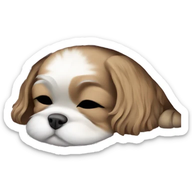 Shi - tzu puppy sleeping with a blanket sticker