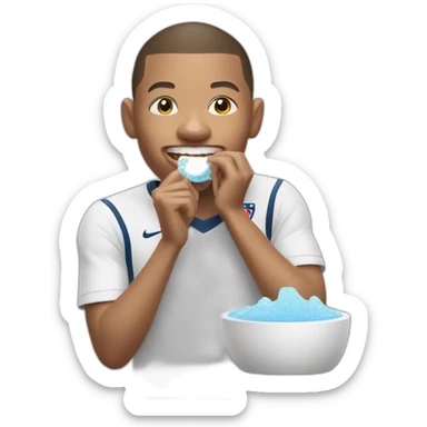 kylian mbappe, brushing teeth sticker