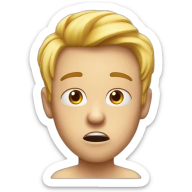 a person with shocking reaction sticker