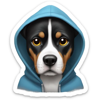 Dog rothweiler in hoodie  sticker