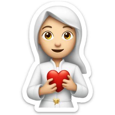 Nikolausfrau mit Herz im Arm sticker