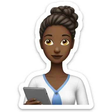 Girl with an ipad sticker