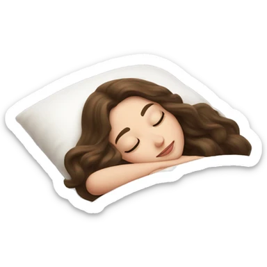 sleeping beauty brunette white girl with a silk pillow sticker