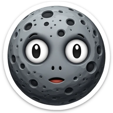 Rocky planet gray with craters no face sticker