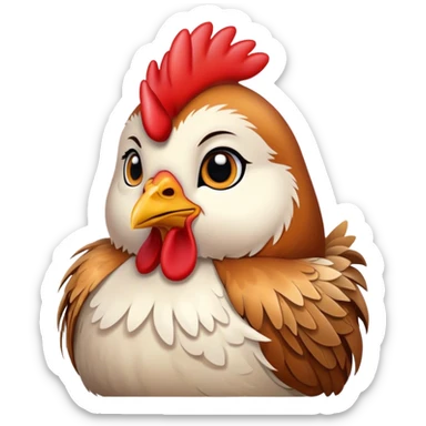 cute proud hen closeup sticker