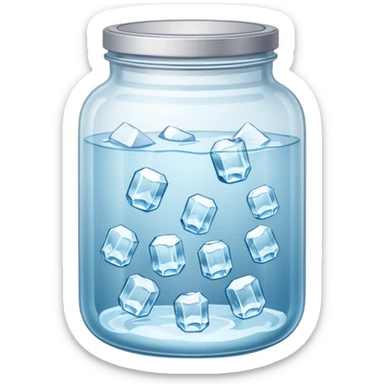 SLIM ICE JAR WITH LOTS OF ICE WITHOUT CAP ON sticker