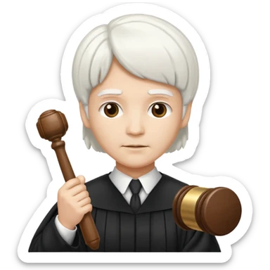 Judge with white wig and gavel sticker