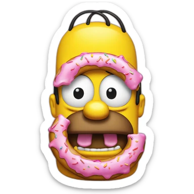 Homer Simpson mangeant un donuts sticker
