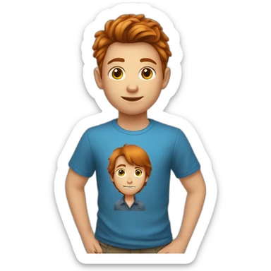 Un garçon de 10 ans au cheveux brun avec un folle de 11 ans au cheveux roux sticker