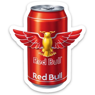 a red bull can that says girlfriend gives you wings sticker