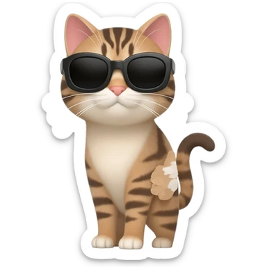 Cat wearing sunglasses sticker