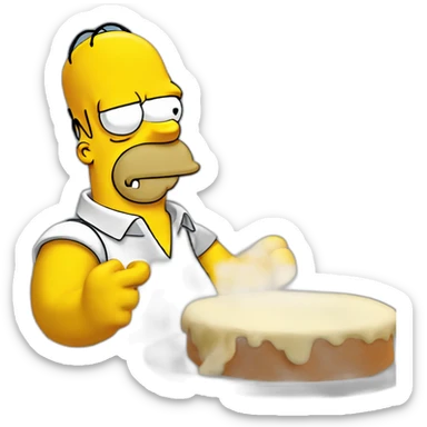 Homer Simpson snorting flour sticker