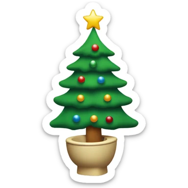 Christmas tree decorated with skibidi toilet sticker