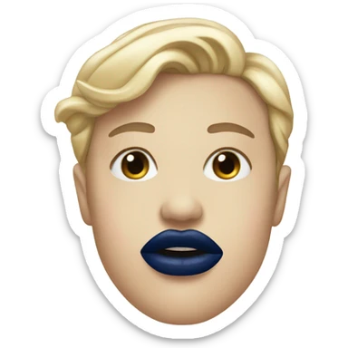 Navy blue lips sticker