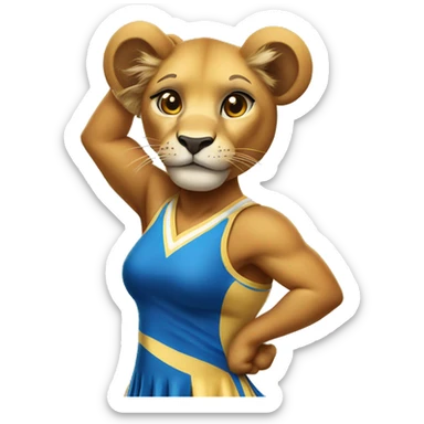 Lioness as a Cheerleader sticker