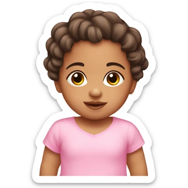 Hispanic baby girl in pink sticker