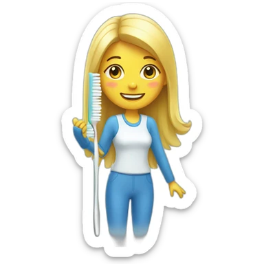 Toothbrush Girl sticker