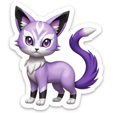 Meloetta-Purrloin-Gatomon-Pokémon-Fakémon-fusion-hybrid-creature sticker