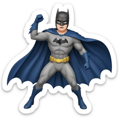 Batman emoji, with cape spread, dynamic pose sticker