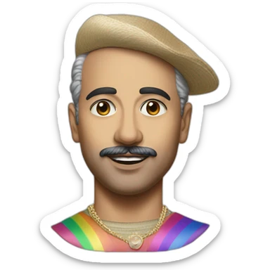 Hyperrealist francisco franco lgtbi rainbow full body singer sticker