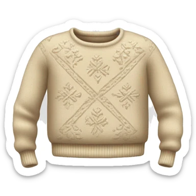 Beige sweater with ornament  sticker