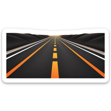 road with sunset sticker