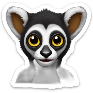 lemur-hoodie-black sticker